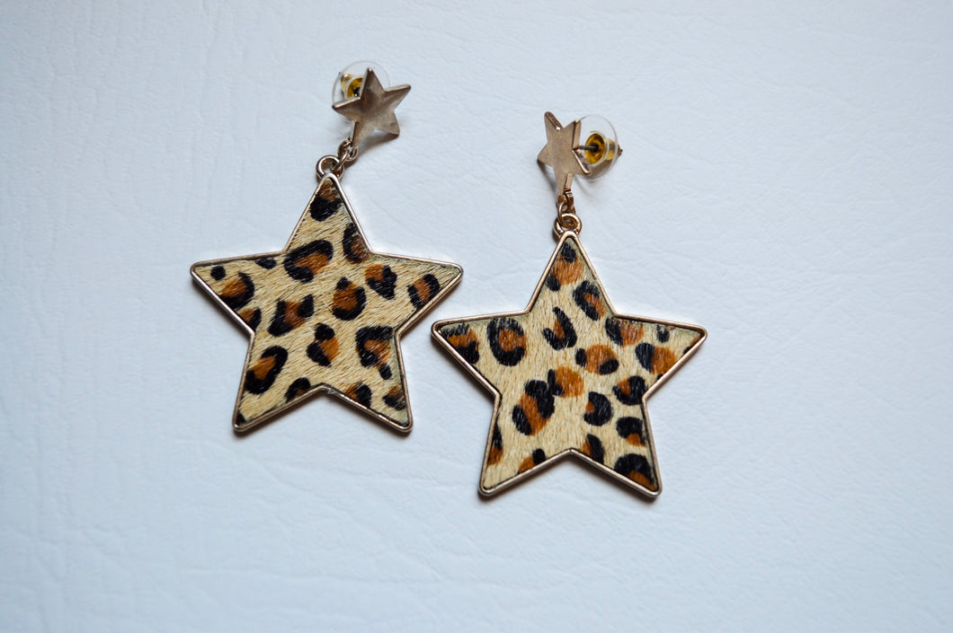 Leopard Star Earrings