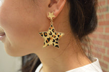 Load image into Gallery viewer, Leopard Star Earrings
