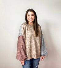 Load image into Gallery viewer, Oatmeal Colorblock Sweater
