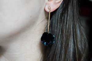 Black Ball & Bar Earrings